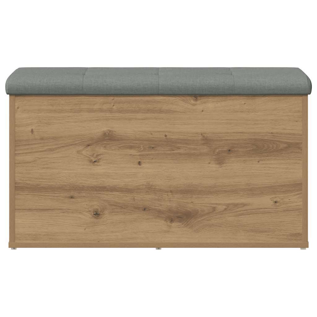 opbevaringsbænk håndlavet eg 82x42x45 cm konstrueret træ