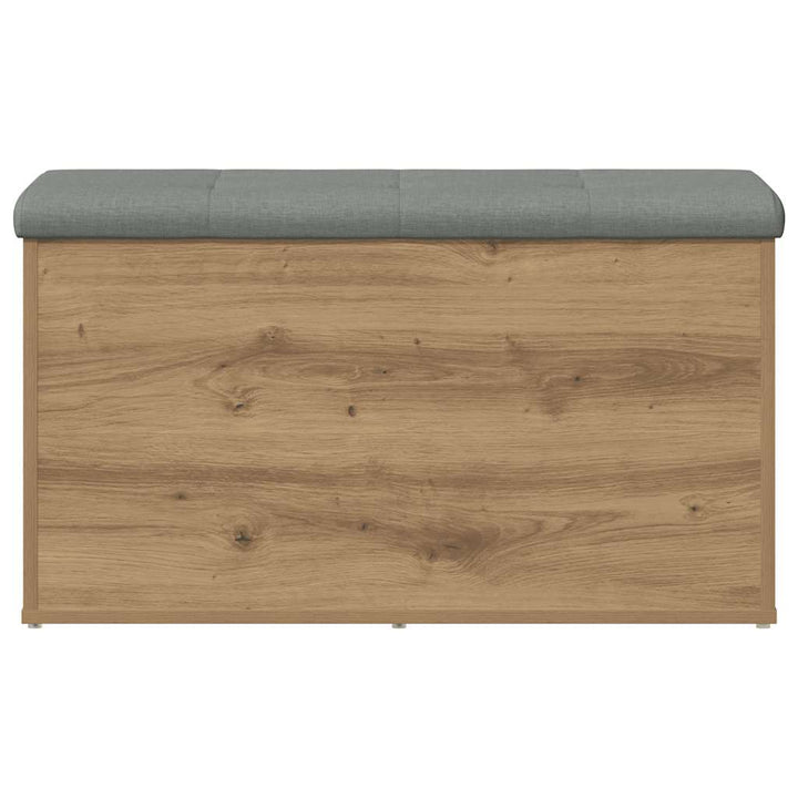 opbevaringsbænk håndlavet eg 82x42x45 cm konstrueret træ
