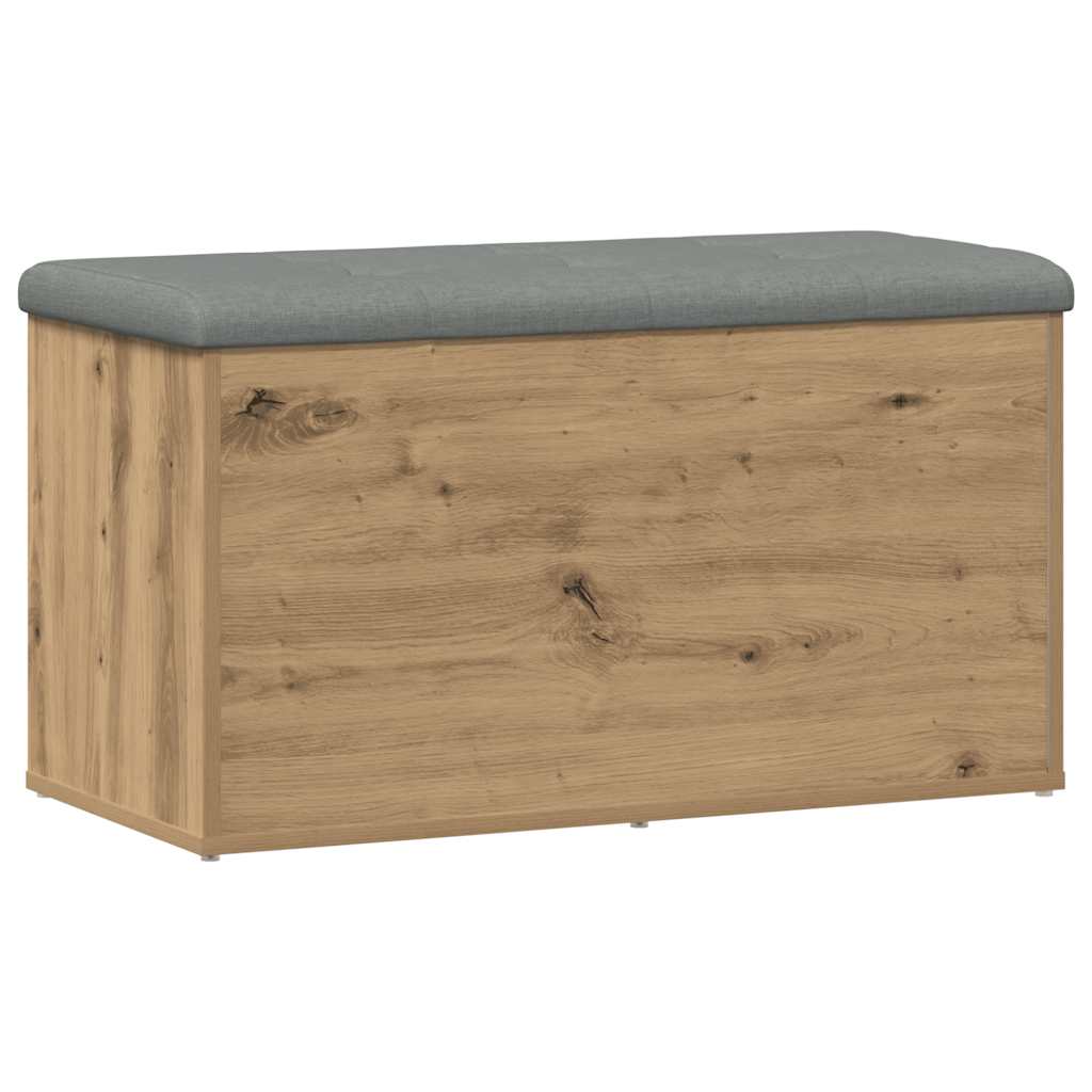 opbevaringsbænk håndlavet eg 82x42x45 cm konstrueret træ