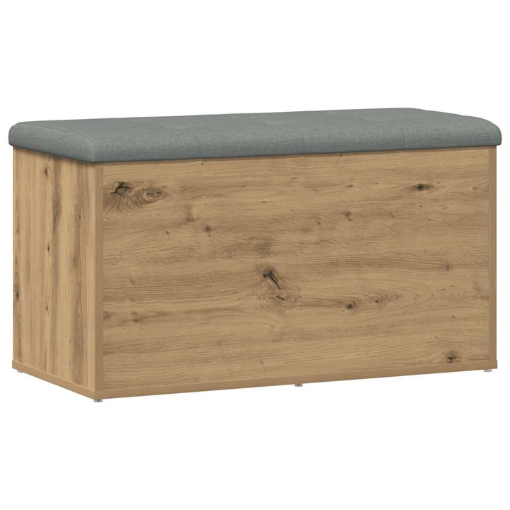 opbevaringsbænk håndlavet eg 82x42x45 cm konstrueret træ