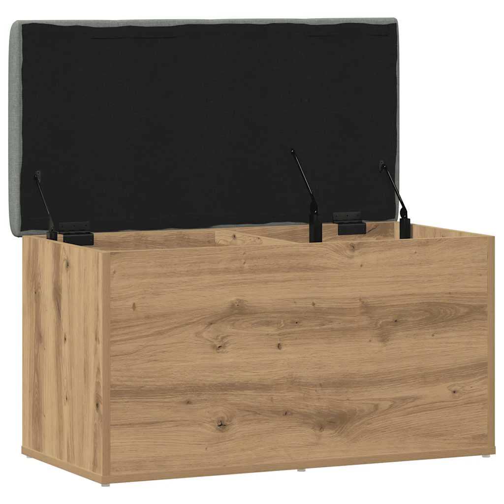 opbevaringsbænk håndlavet eg 82x42x45 cm konstrueret træ
