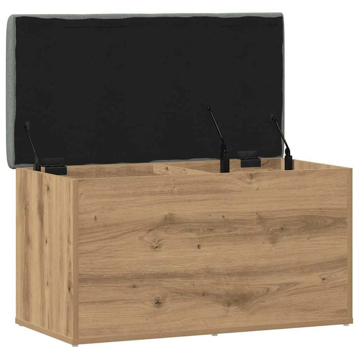 opbevaringsbænk håndlavet eg 82x42x45 cm konstrueret træ