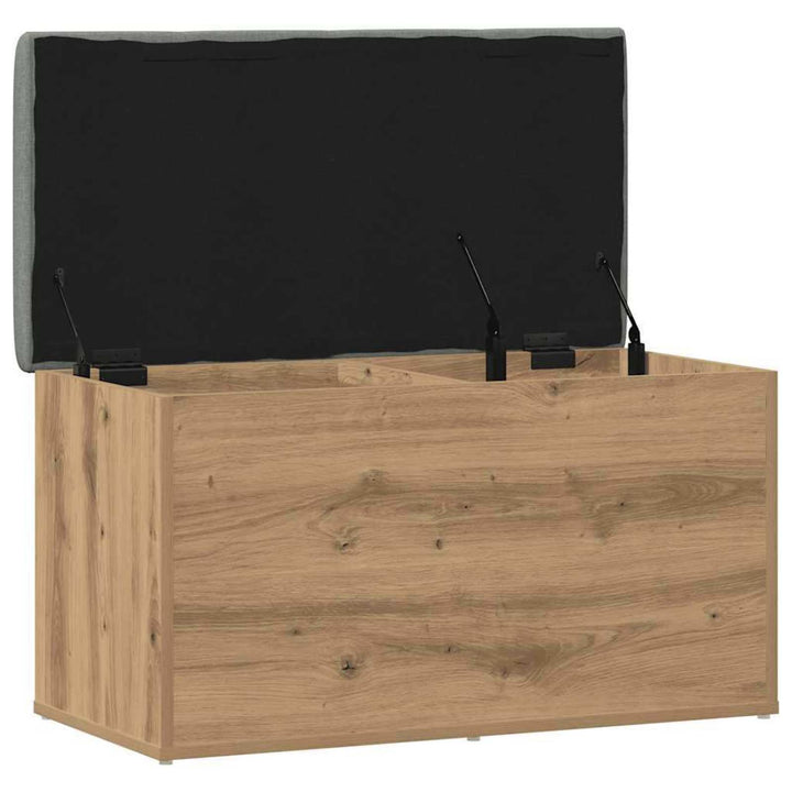 opbevaringsbænk håndlavet eg 82x42x45 cm konstrueret træ