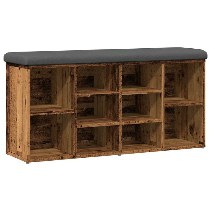 skobænk 102x32x50 cm konstrueret træ antikt træ