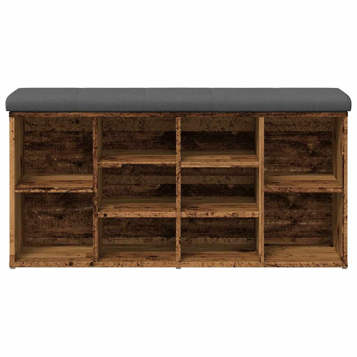 skobænk 102x32x50 cm konstrueret træ antikt træ