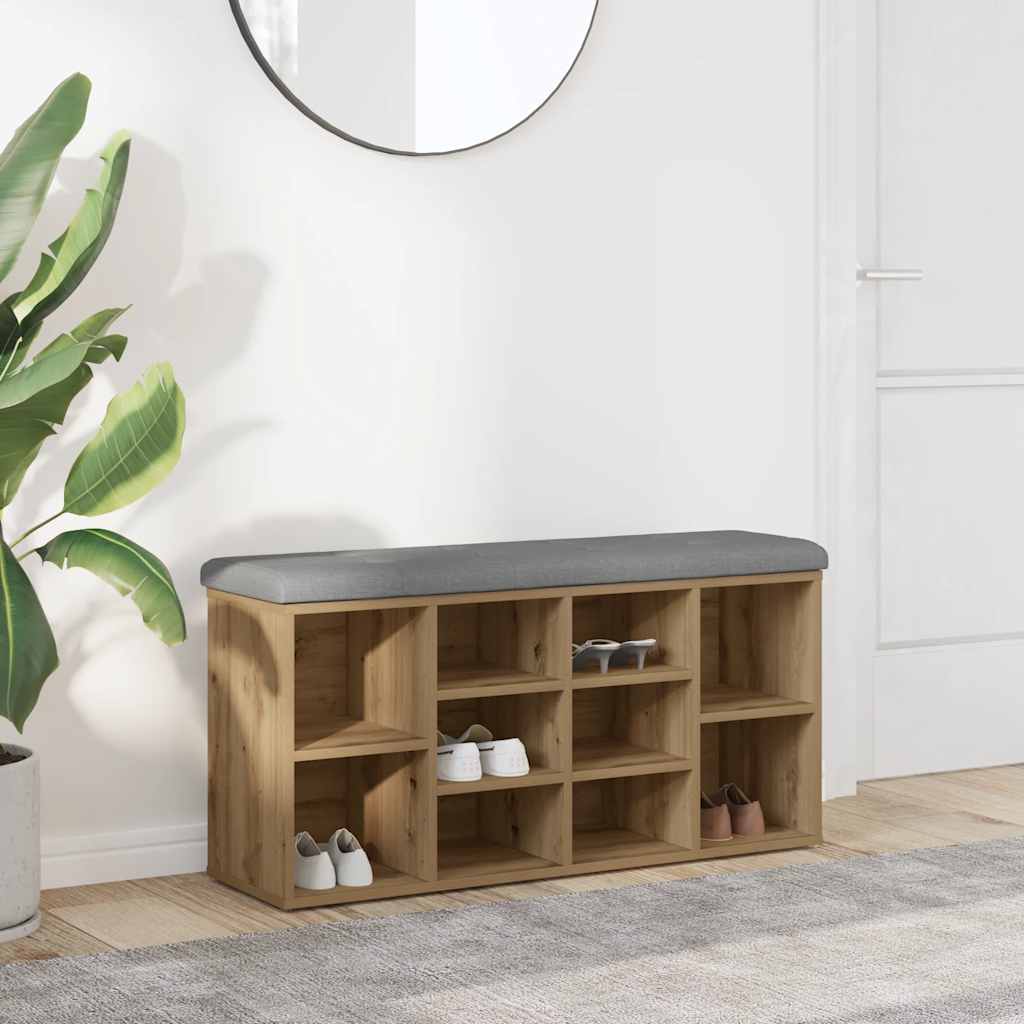skobænk 102x32x50 cm konstrueret træ kunsteg