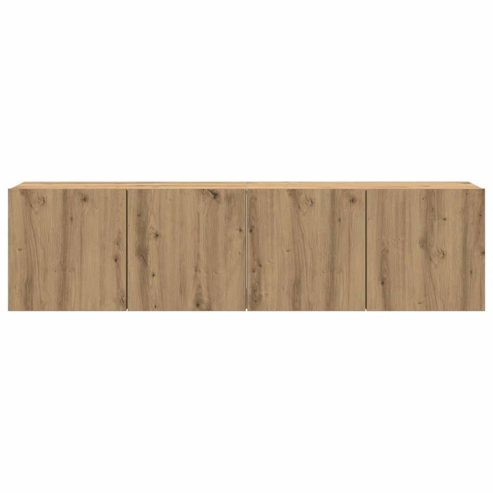 væghængte tv-borde 2 stk. 80x30x41 cm egetræsfarve
