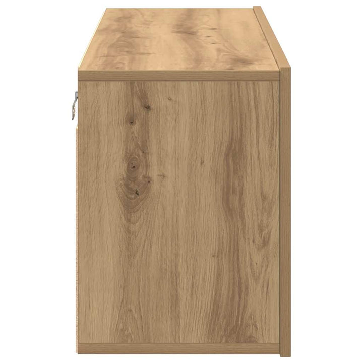 væghængt tv-bord 100x30x41 cm artisan egetræsfarve