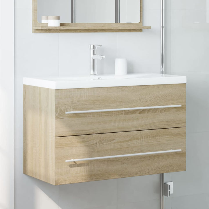 vaskeskab 80x38,5x48 cm konstrueret træ gammelt trælook