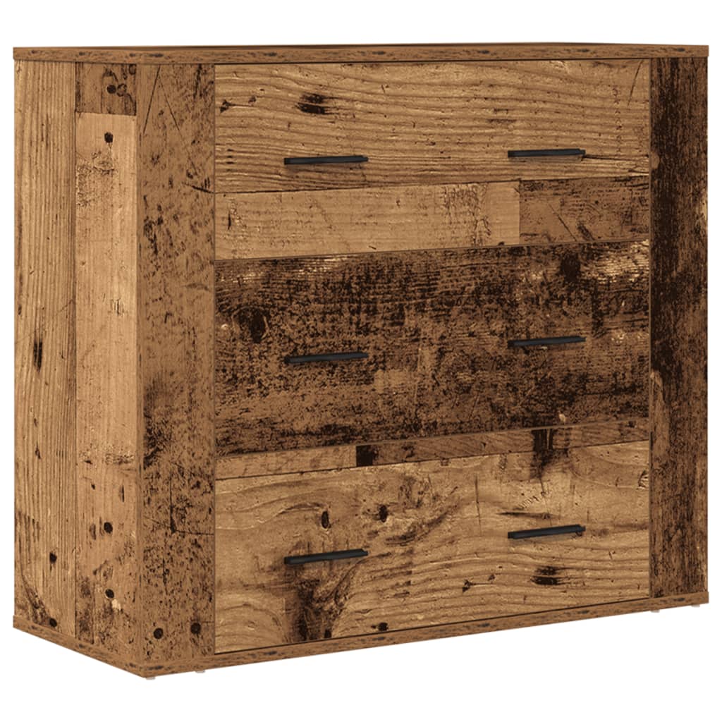skænk 80x33x70 cm konstrueret træ gammelt træ-look