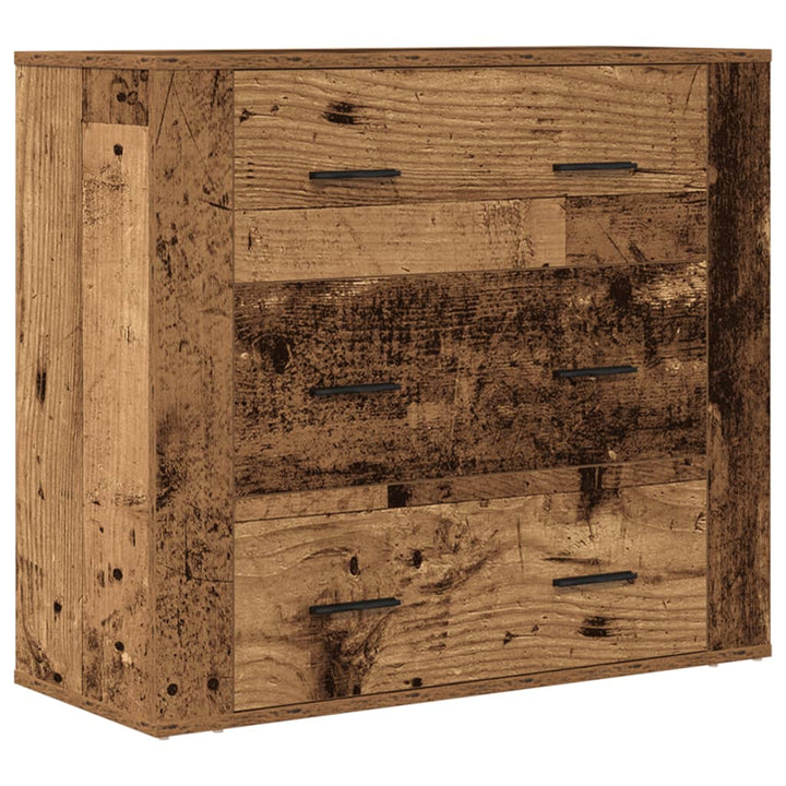 skænk 80x33x70 cm konstrueret træ gammelt træ-look