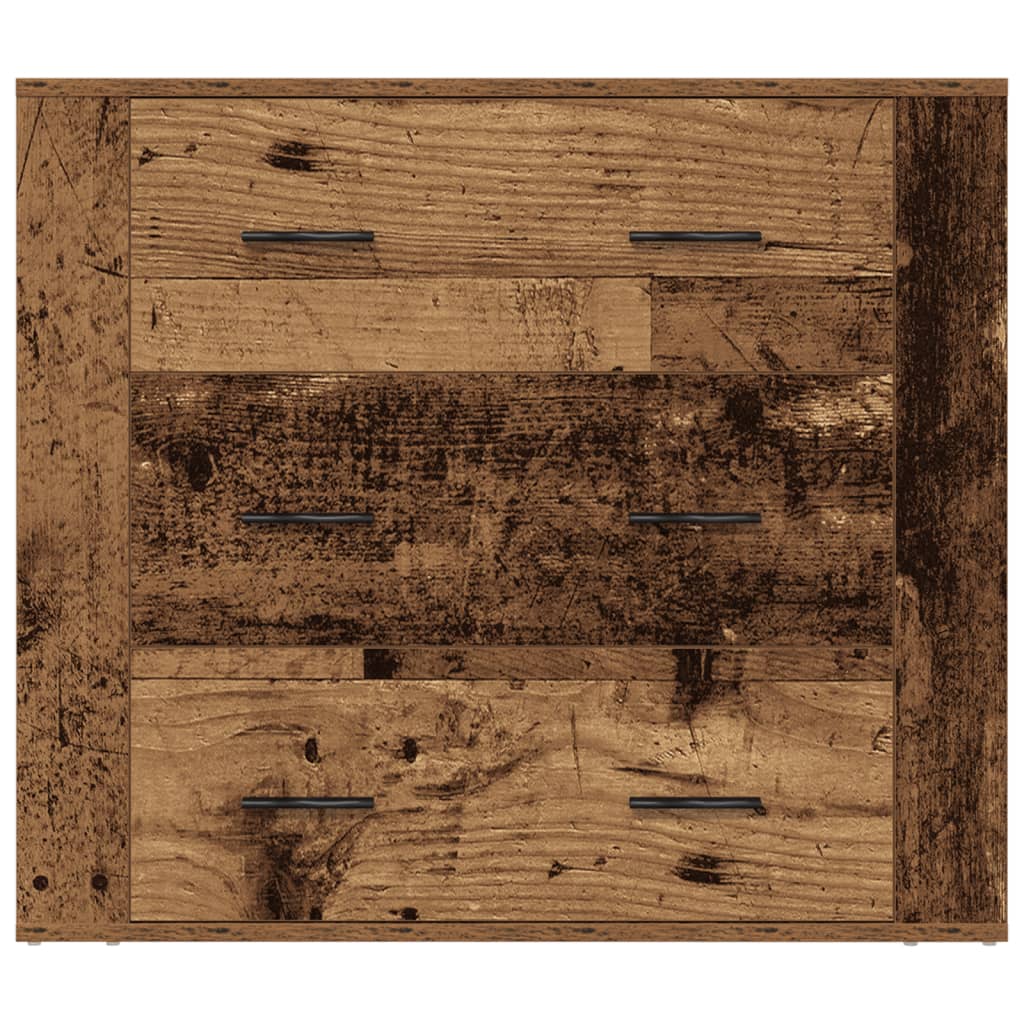 skænk 80x33x70 cm konstrueret træ gammelt træ-look
