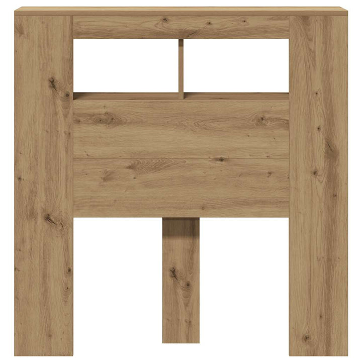 sengegavl m. LED-lys 100x18,5x103,5 cm konstrueret træ kunsteg