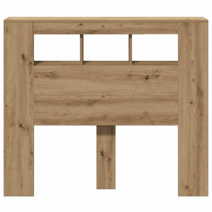 sengegavl m. LED-lys 120x18,5x103,5 cm konstrueret træ kunsteg