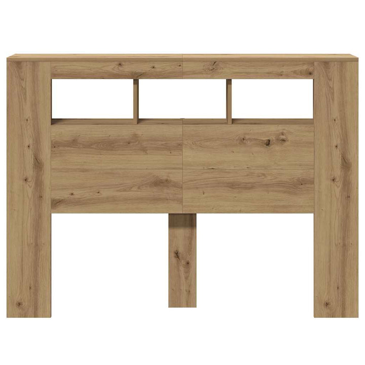 sengegavl m. LED-lys 140x18,5x103,5 cm konstrueret træ kunsteg