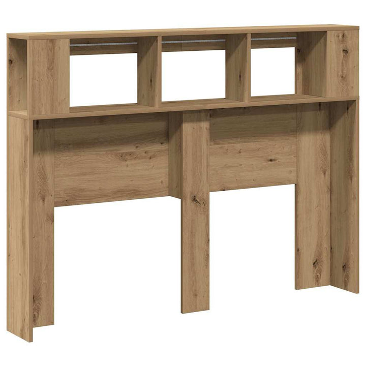 sengegavl m. LED-lys 140x18,5x103,5 cm konstrueret træ kunsteg