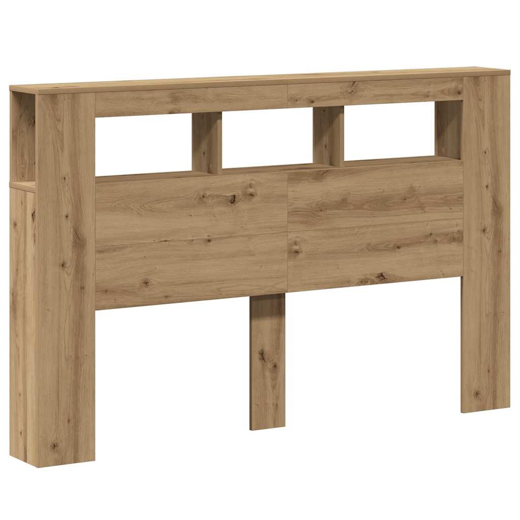 sengegavl m. LED-lys 160x18,5x103,5 cm konstrueret træ kunsteg