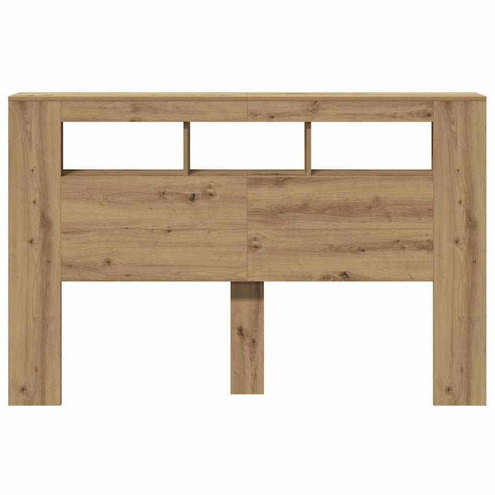 sengegavl m. LED-lys 160x18,5x103,5 cm konstrueret træ kunsteg