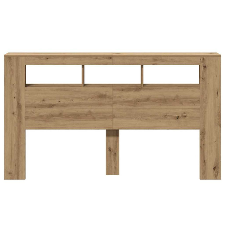 sengegavl m. LED-lys 180x18,5x103,5 cm konstrueret træ kunsteg