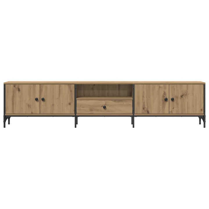 tv-bord med skuffe 200x25x44 cm konstrueret træ kunsteg