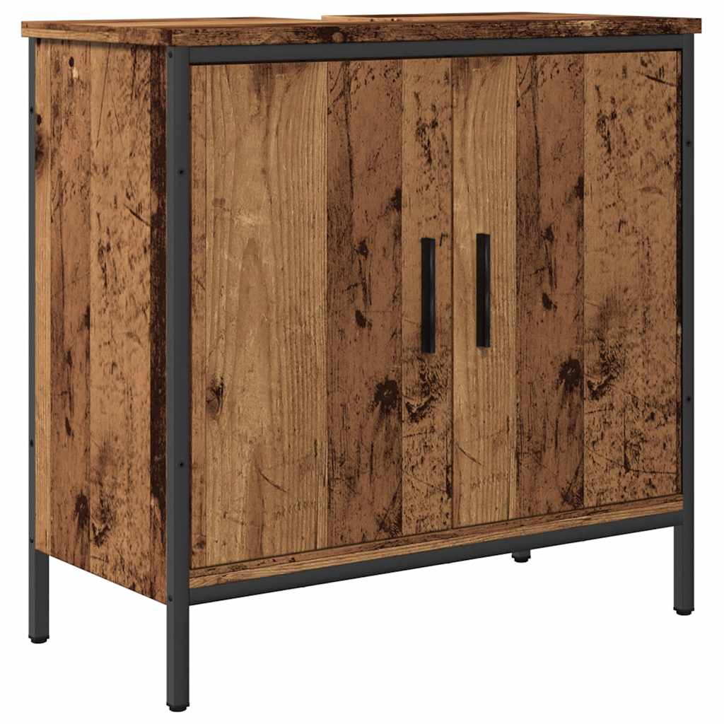 vaskeskab 60x30x60 cm konstrueret træ gammelt trælook