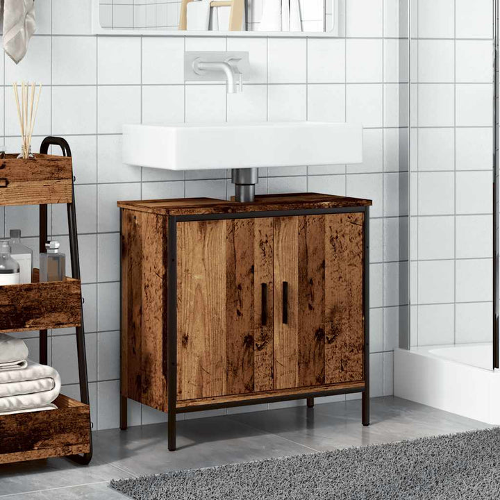 vaskeskab 60x30x60 cm konstrueret træ gammelt trælook