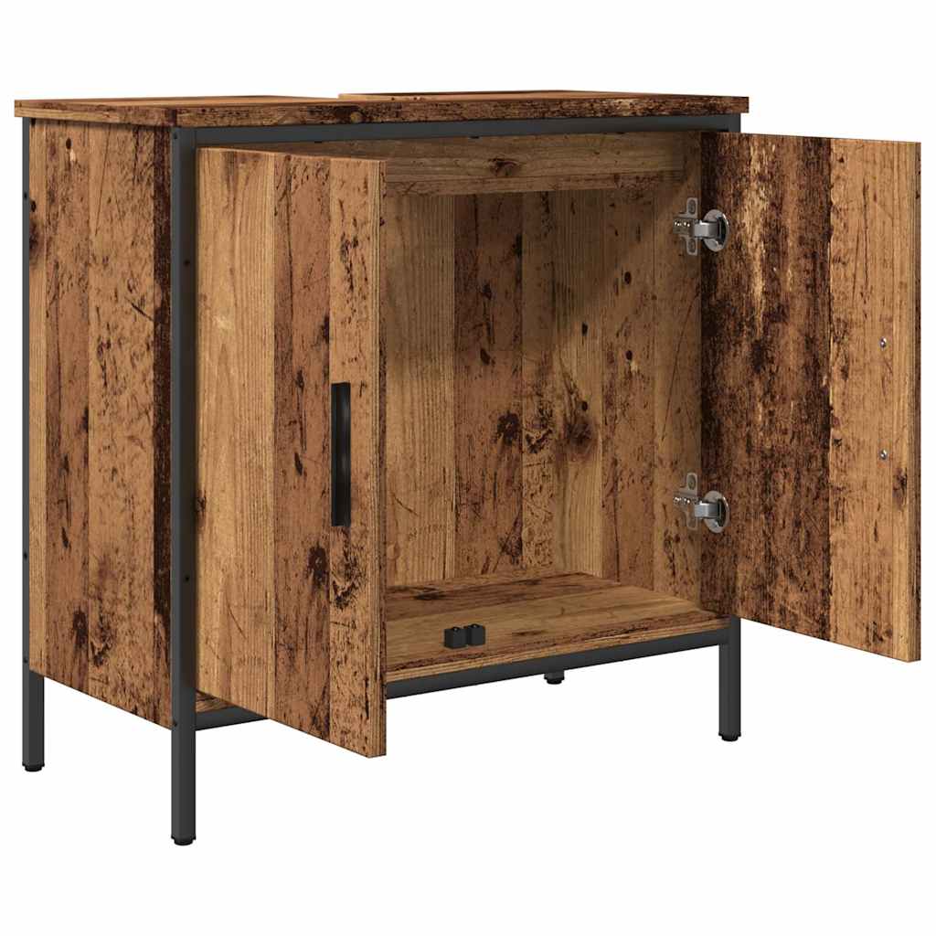 vaskeskab 60x30x60 cm konstrueret træ gammelt trælook