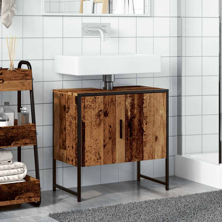 underskab til håndvask 60x30x60 cm konstrueret træ gammelt træ