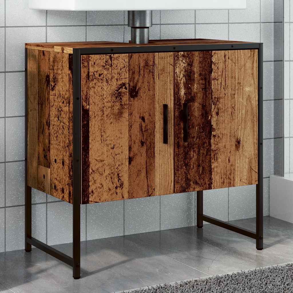 underskab til håndvask 60x30x60 cm konstrueret træ gammelt træ