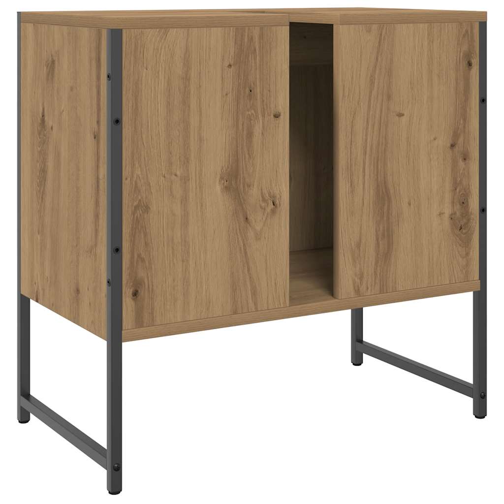 underskab til badeværelse 60x33x60 cm konstrueret træ kunsteg