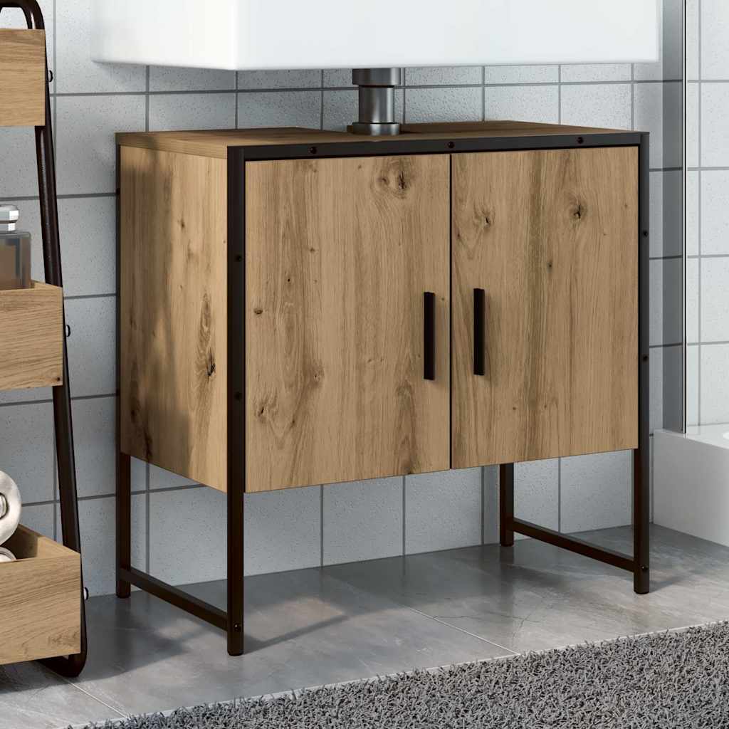 underskab til badeværelse 60x33x60 cm konstrueret træ kunsteg