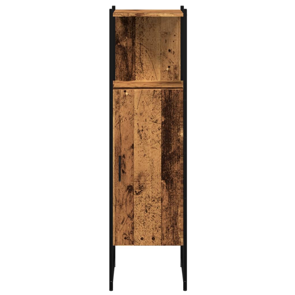 badeværelsesskab 33x33x120,5cm konstrueret træ gammelt trælook