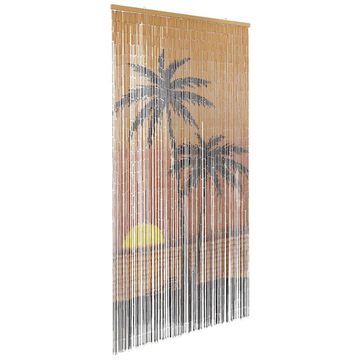 insektgardin til døren palmetræ print 100x220 cm bambus