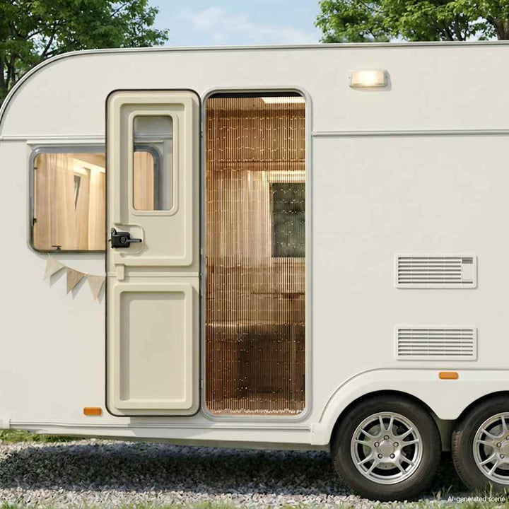 Insektdørforhæng til autocamper 56x185 cm bambus mørkegrå