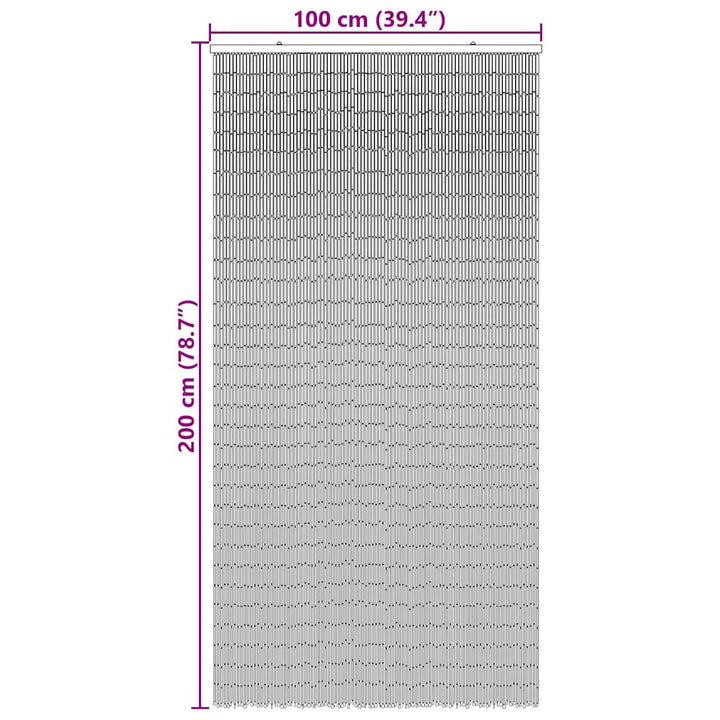 insektgardin til døren 100x200 cm bambus mørkegrå