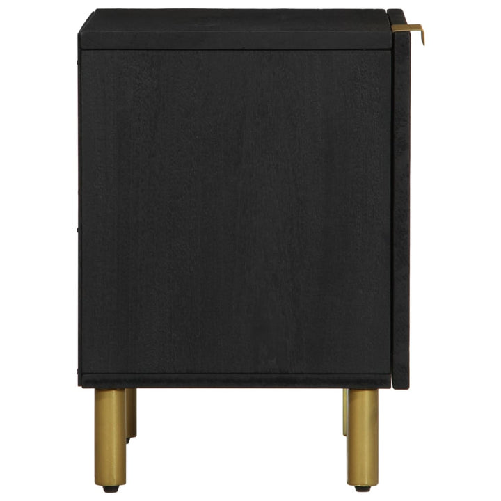 sengebord 40x33x46 cm massivt mangotræ sort