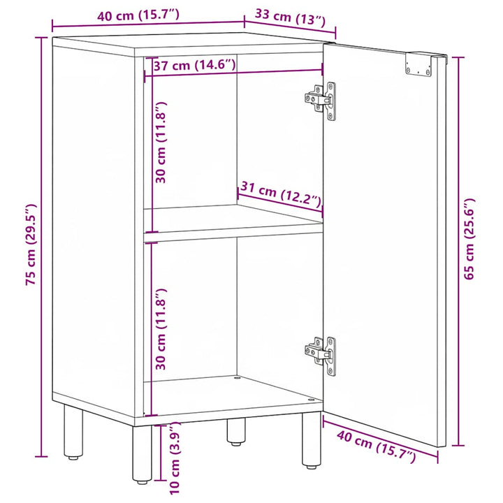 kommode 90x34x80 cm konstrueret træ sort