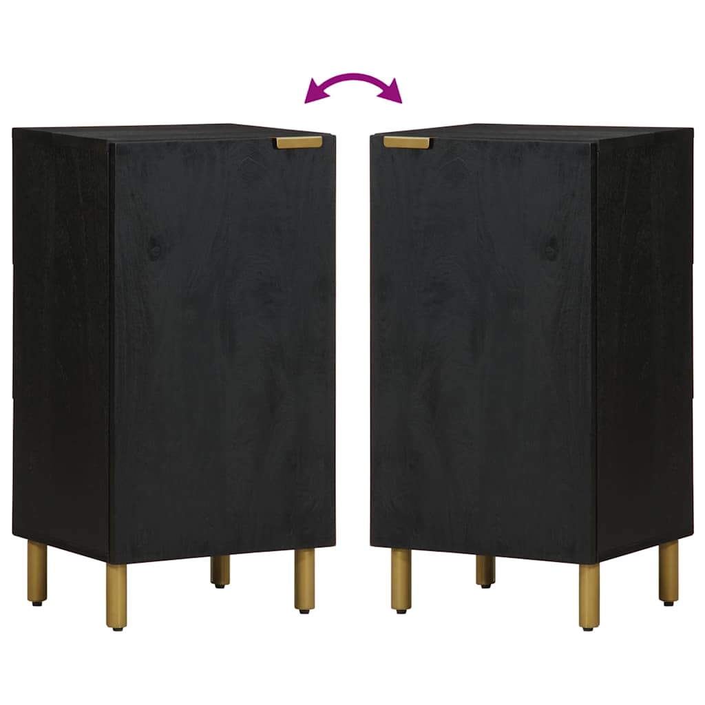 kommode 90x34x80 cm konstrueret træ sort