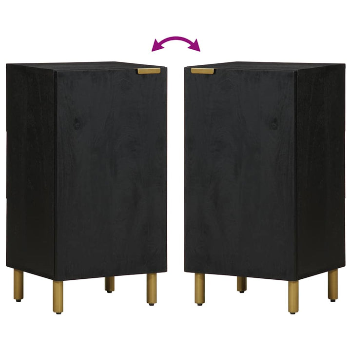 kommode 90x34x80 cm konstrueret træ sort