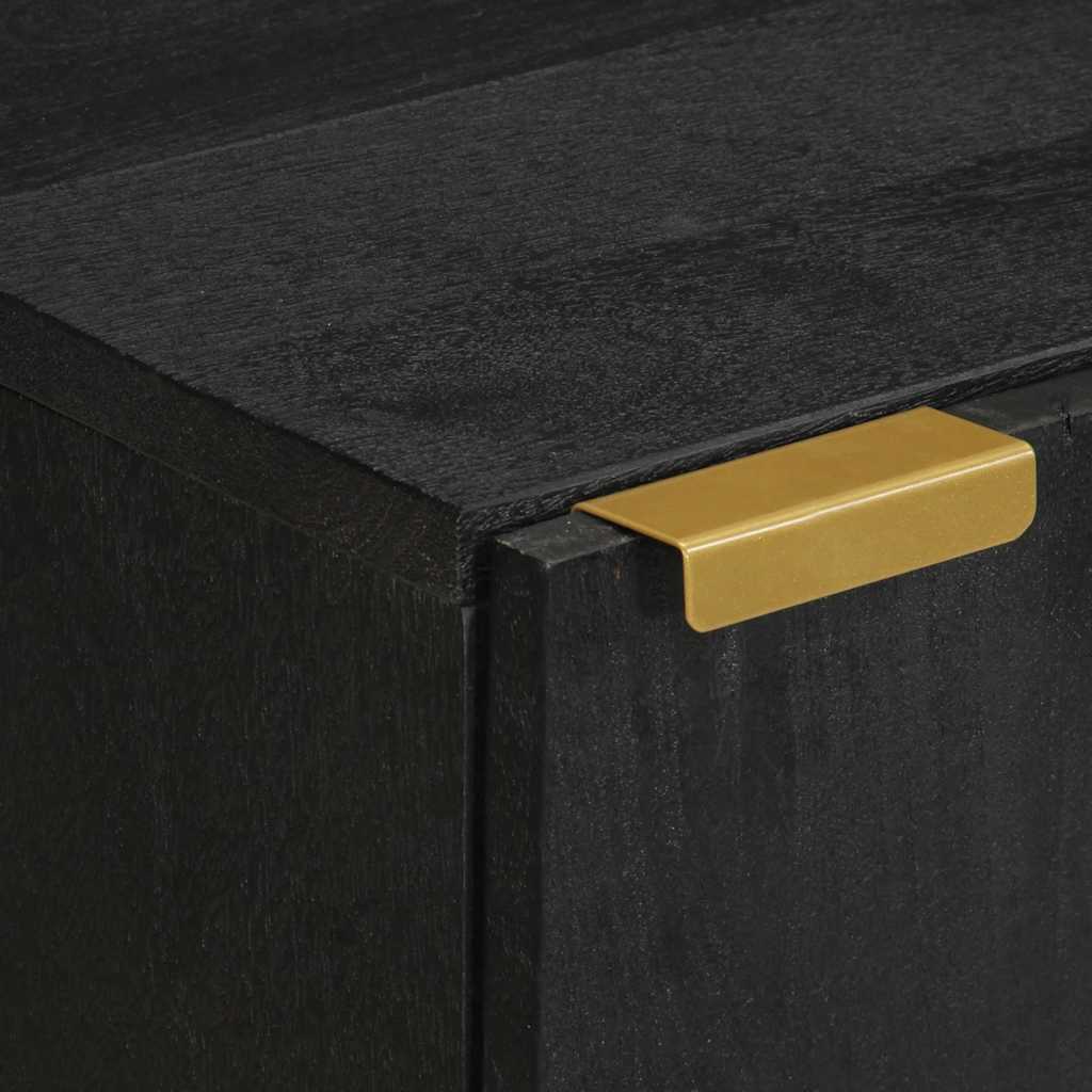 kommode 90x34x80 cm konstrueret træ sort