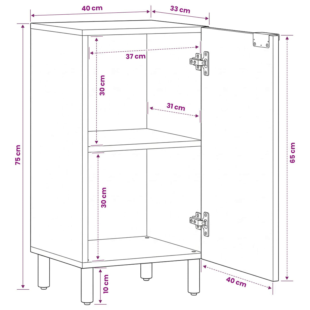 kommode 90x34x80 cm konstrueret træ sort