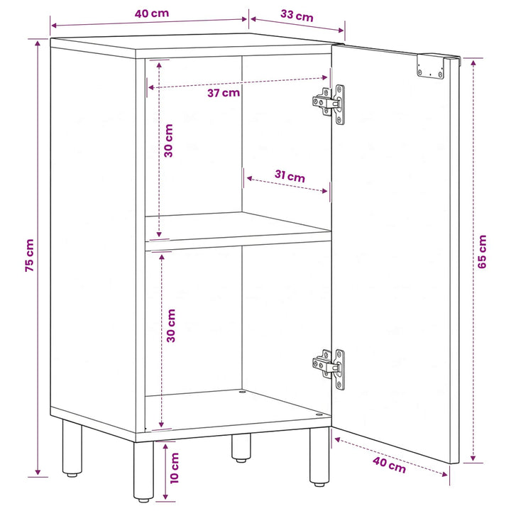 kommode 90x34x80 cm konstrueret træ sort