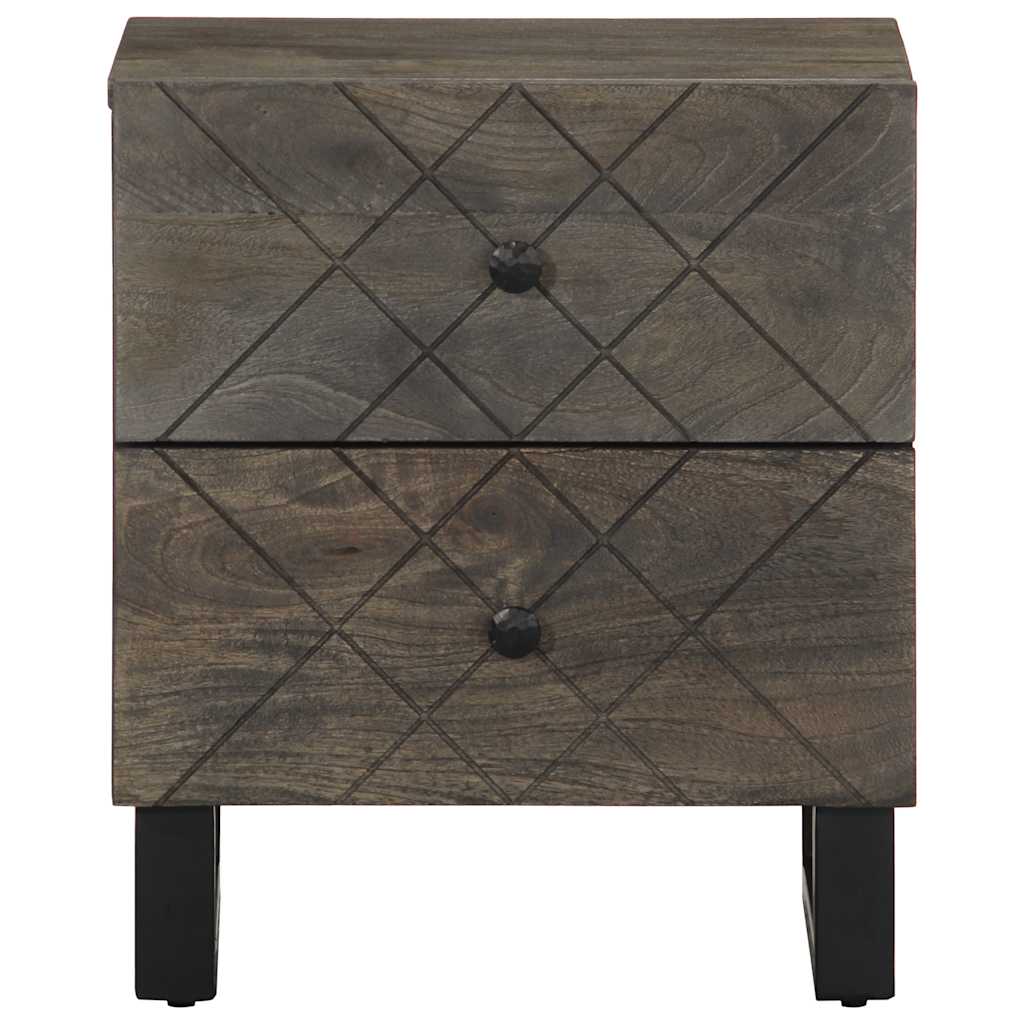 sengeborde 2 stk. 40x33x46 cm massivt mangotræ sort