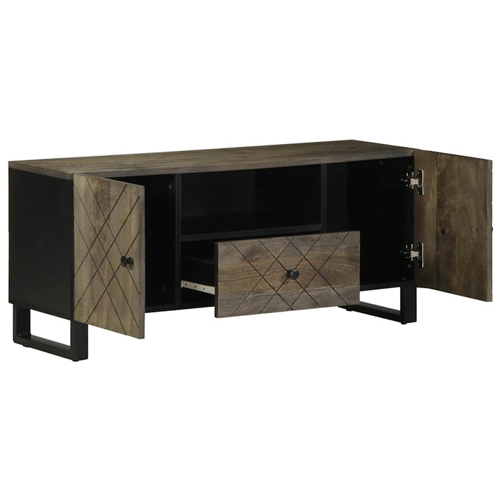 tv-bord 105x33x46 cm massivt mangotræ sort