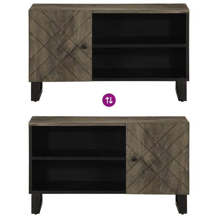 tv-bord 80x33x46 cm massivt mangotræ sort