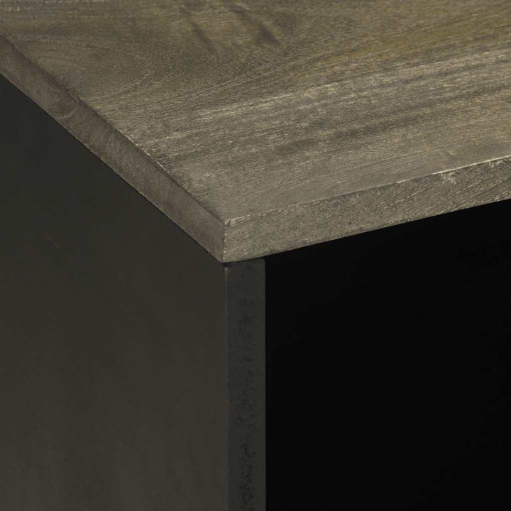 tv-bord 80x33x46 cm massivt mangotræ sort