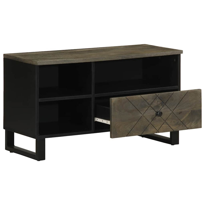 tv-bord 80x33x46 cm massivt mangotræ sort