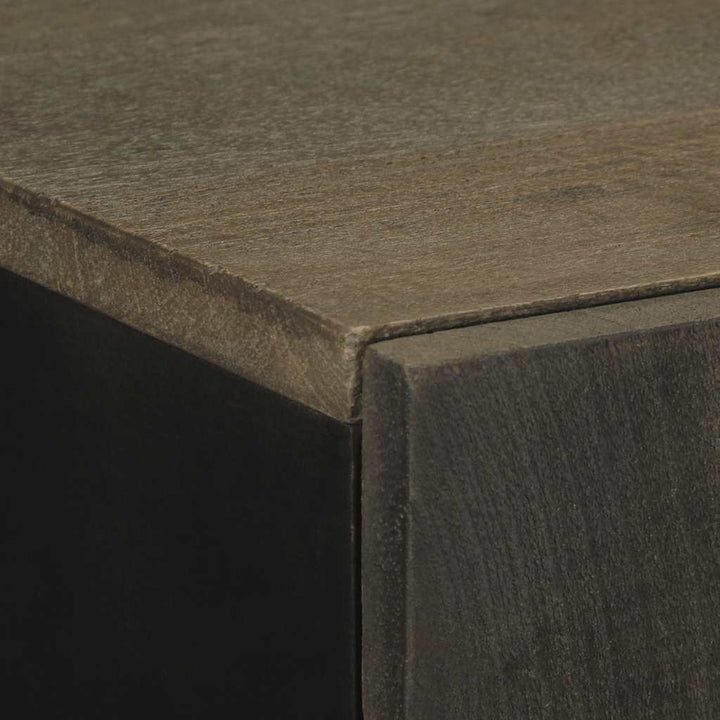 skab 60x33x100 cm massivt mangotræ sort