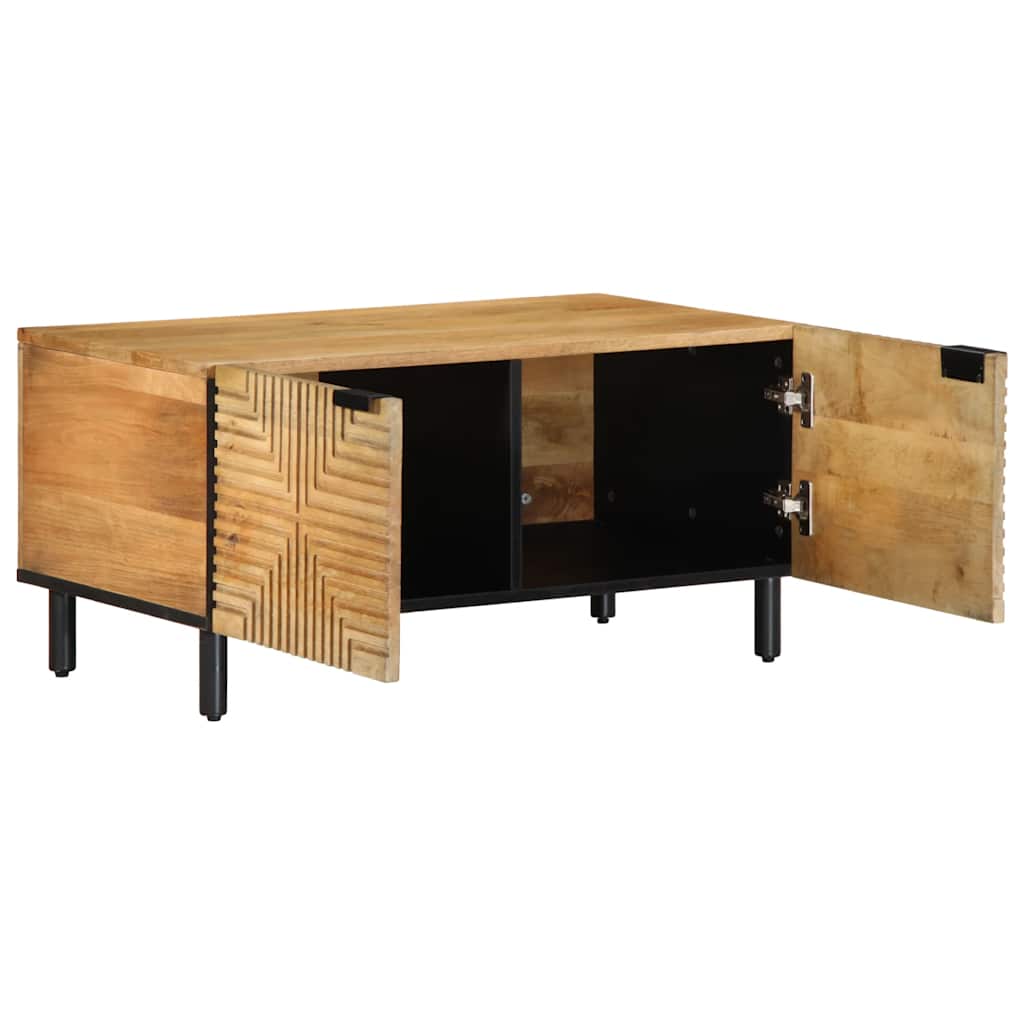 sofabord 80x50x40 cm massivt mangotræ brun