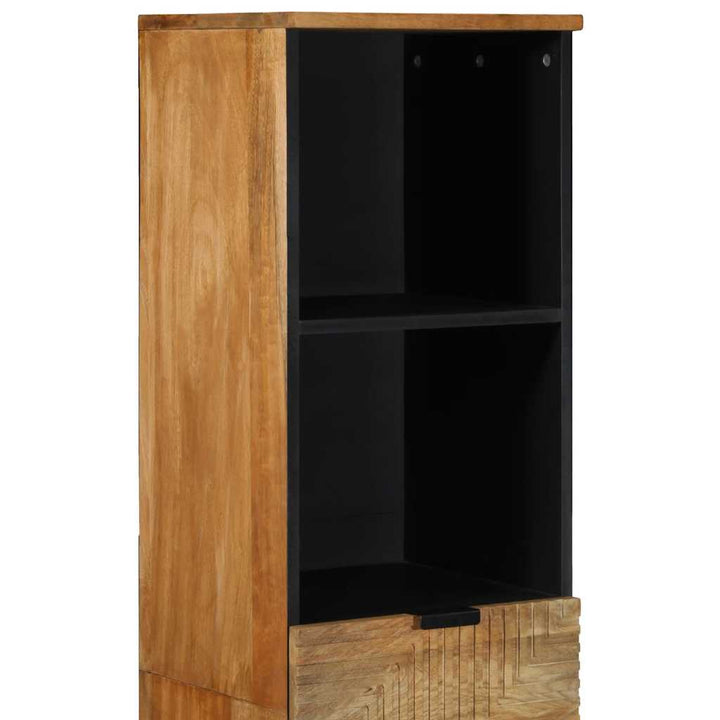 badeværelsesskab 38x33x160 cm massivt mangotræ brun